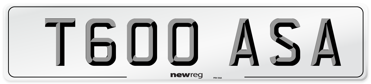 T600 ASA Number Plate from New Reg